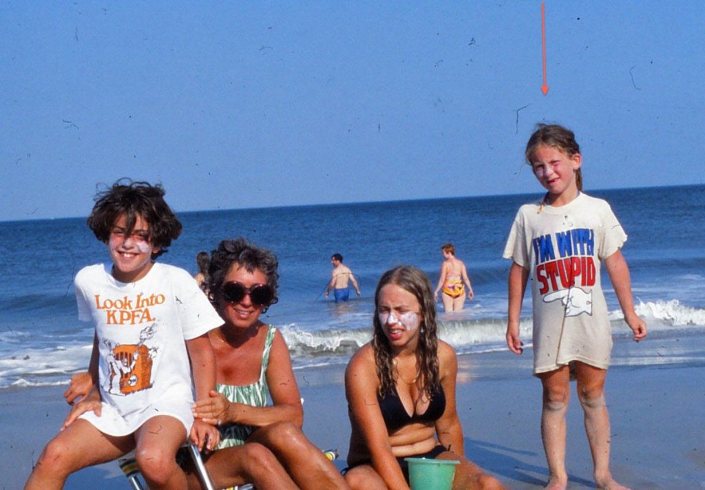 L to R: Me with the Dorothy Hamill haircut, Gramma Jean, Aunt Terri and my sister, "with stupid."